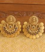 Matte finish chand bali temple earrings
