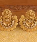Matte finish chand bali temple earrings