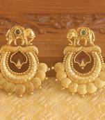 Matte finish elephant temple earrings