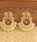 Matte finish elephant temple earrings