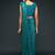 Teal blue georgette saree with thread & multiple sequins embroidery