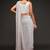 White georgette saree with thread & multiple sequins embroidery