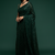 Dark green georgette saree with thread & multiple sequins embroidery