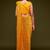 Yellow georgette saree with thread & multiple sequins embroidery