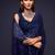 Navy blue georgette saree with thread & multiple sequins embroidery