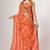 Orange organza saree with sequins embroidery & floral digital print
