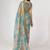 Sky blue organza saree with sequins embroidery & floral digital print