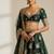 Catching Green French Crepe Zari and Sequins Embrodered Indian wedding lehenga Choli dress