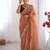 Orange  exclusive designer dual shade gold net sequins saree with lace border