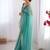 Sky blue exclusive designer dual shade gold net sequins saree with lace border