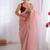 Pink exclusive designer dual shade gold net sequins saree with lace border
