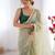 Green exclusive designer dual shade gold net sequins saree with lace border