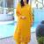 Yellow embroidered art silk stitched straight cut kurta pants dupatta readymade suits
