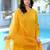 Yellow embroidered art silk stitched straight cut kurta pants dupatta readymade suits
