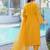 Yellow embroidered art silk stitched straight cut kurta pants dupatta readymade suits
