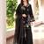 Black embroidered art silk stitched straight cut kurta culottes dupatta readymade suits