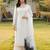 Cream embroidered art silk stitched straight cut kurta palazzo dupatta readymade suits