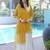 Dark-yellow hand embroidery modal satin stitched straight cut kurta kalidar palazzo dupatta readymade suits