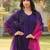 Dark-purple hand embroidery art silk stitched straight cut kurta pants dupatta readymade suits