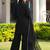 Black embroidered viscose georgette stitched straight cut kurta culottes dupatta readymade suits