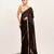Black bollywood style designer soft organza saree with sequins lace border