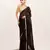 Black bollywood style designer soft organza saree with sequins lace border