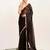 Black bollywood style designer soft organza saree with sequins lace border