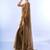 Gold bollywood style designer soft organza saree with sequins lace border