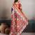 Purple elegant kalki silk digital print saree with unstitched blouse piece