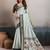 Light grey elegant kalki silk digital print saree with unstitched blouse piece