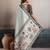 Light grey elegant kalki silk digital print saree with unstitched blouse piece