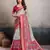 Grey elegant kalki silk digital print saree with unstitched blouse piece