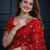 Red Color Designer Embroidered Fandy Satin Silk Saree 