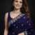 Purple Color Designer Embroidered Fandy Satin Silk Saree 