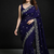 Purple Color Designer Embroidered Fandy Satin Silk Saree 