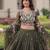 green gold crush lehenga choli with embroidered work