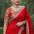 Red Color Designer Embroidered Sequins Satin Silk Saree