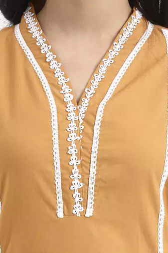  premium cotton poplin bronze kurta dupatta pant set