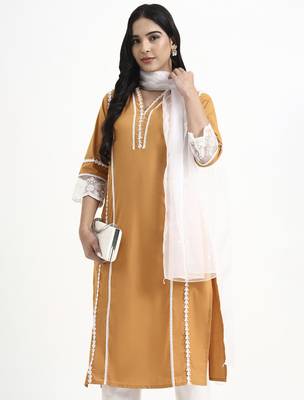  premium cotton poplin bronze kurta dupatta pant set 5