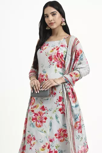  grey lensing straight kurta set
