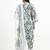 Yufta green and white cotton pakistani style kurta dupatta set