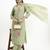 Yufta green solid straight style chanderi silk lining kurta trouser dupatta set