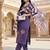 Yufta purple solid straight style chanderi silk lining kurta trouser dupatta set