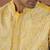 Yellow cotton silk embroidered kurta for men's