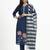 Yufta navy blue solid straight style chanderi silk lining kurta trouser dupatta set