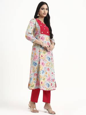  grey lensing a line latest yoke design kurta pant dupatta set 5