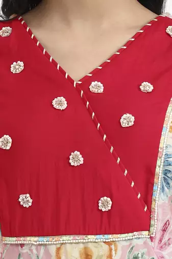  pink lensing a line latest yoke design kurta pant dupatta set