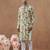 Beige cotton silk printed kurta for men's