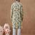 Beige cotton silk printed kurta for men's