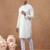 White cotton silk plain kurta for men's